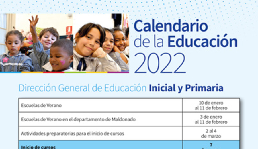 imagen de ANEP fijó calendario de actividades del año lectivo 2022