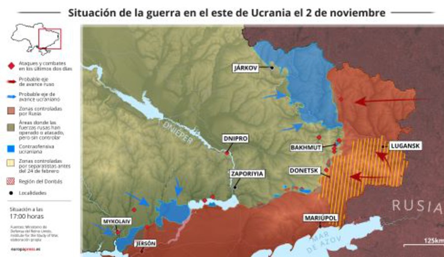 imagen de Mapas y gráficos de la situación de la guerra en Ucrania