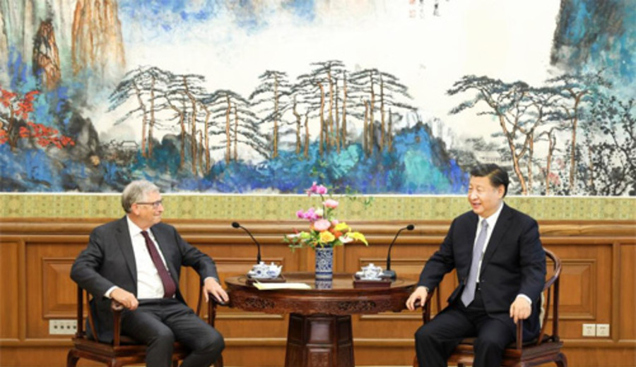 imagen de Xi Jinping se reúne con Bill Gates