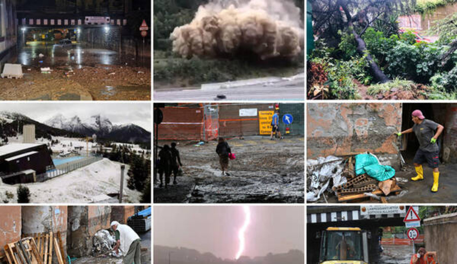 imagen de Italia bajo rayos, diluvios e inundaciones