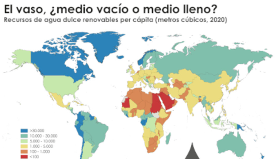 imagen de El mapa del agua dulce disponible en el mundo: Las reservas renovables se redujeron 60% en las últimas seis décadas