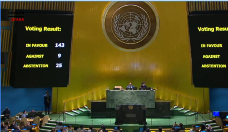 imagen de Con el voto de Uruguay, Asamblea General de la ONU amplía los derechos de Palestina y llama a su integración plena