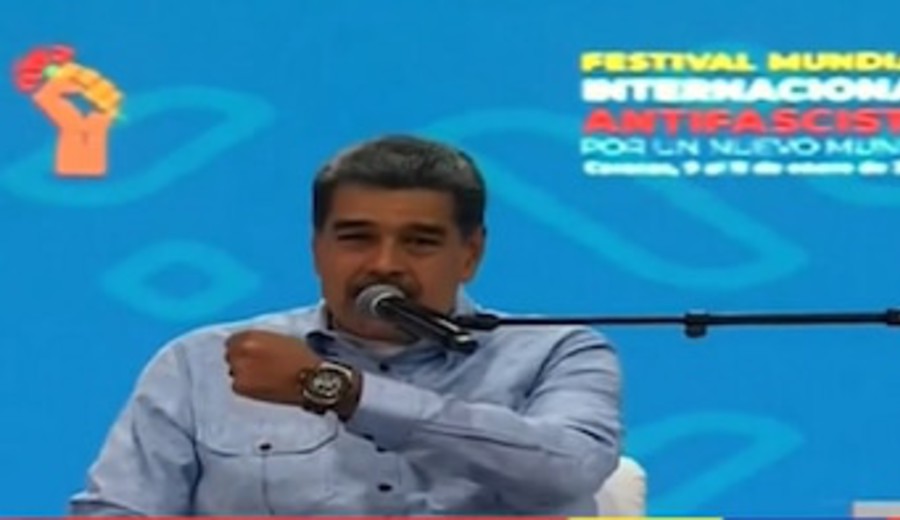 imagen de Nicolás Maduro se declaró “soldado de Perón” y mostró un reloj que le regaló Diego Maradona