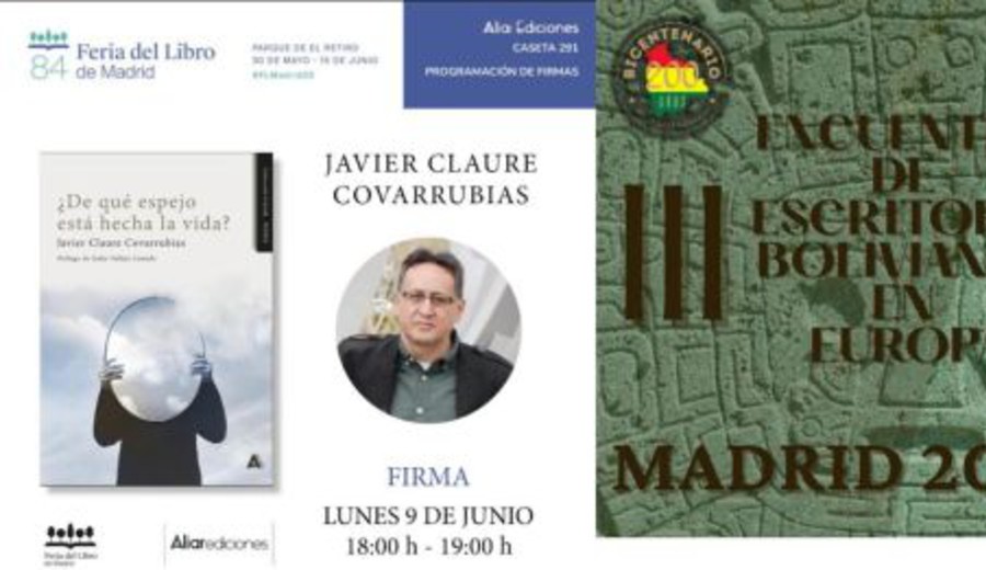 imagen de Javier Claure en la Feria del Libro de Madrid