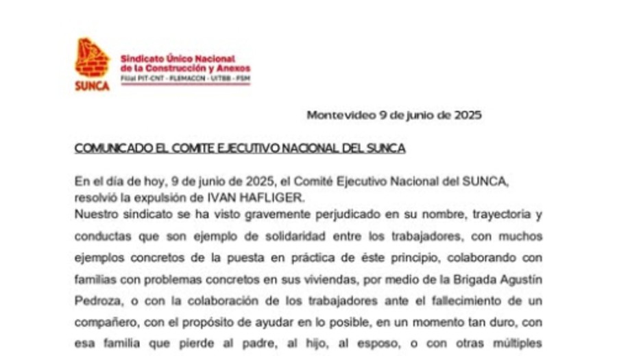 imagen de SUNCA expulsa a Iván Hafliger por causa FOSVOC