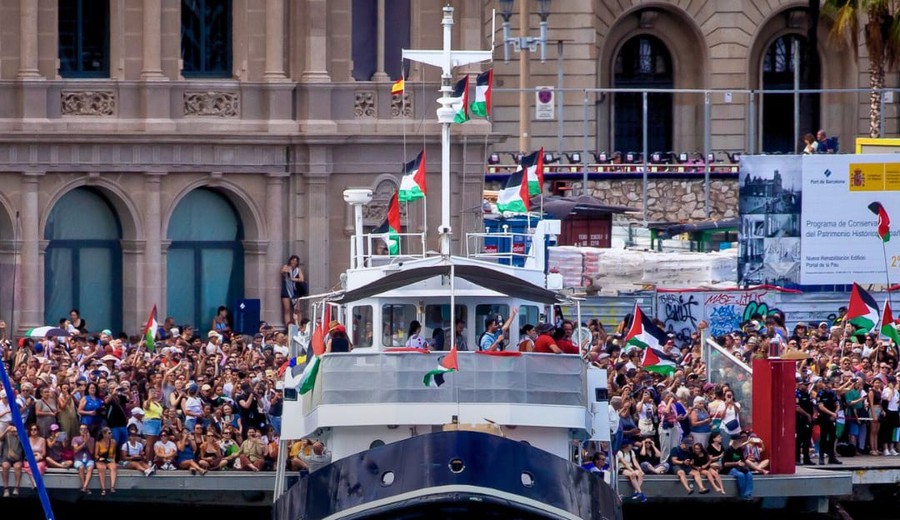 imagen de Estibadores italianos amenazan con "bloquear Europa" si Israel intercepta la Global Sumud Flotilla