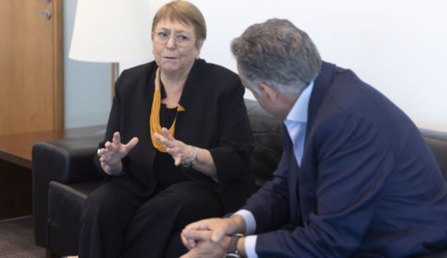 imagen de Orsi recibió a la expresidenta de Chile, Michelle Bachelet, candidata a secretaria general de la ONU