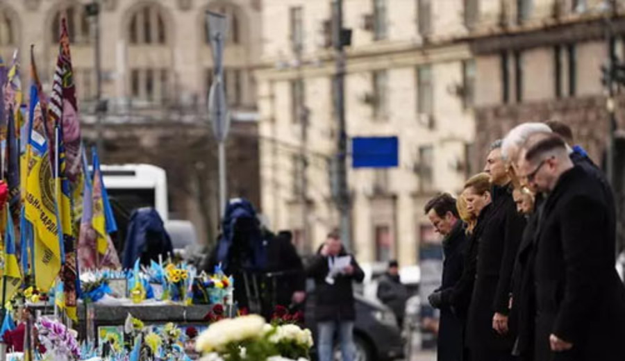 imagen de La UE demuestra en Kiev su renovado apoyo a Ucrania en el cuarto aniversario de la invasión rusa