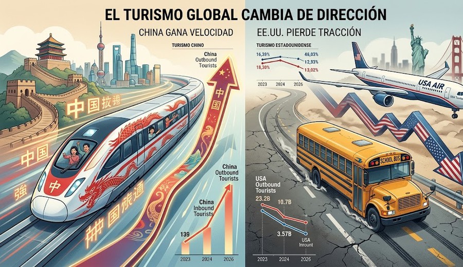 imagen de China acelera en el turismo global mientras Estados Unidos pierde visitantes y gasto extranjero