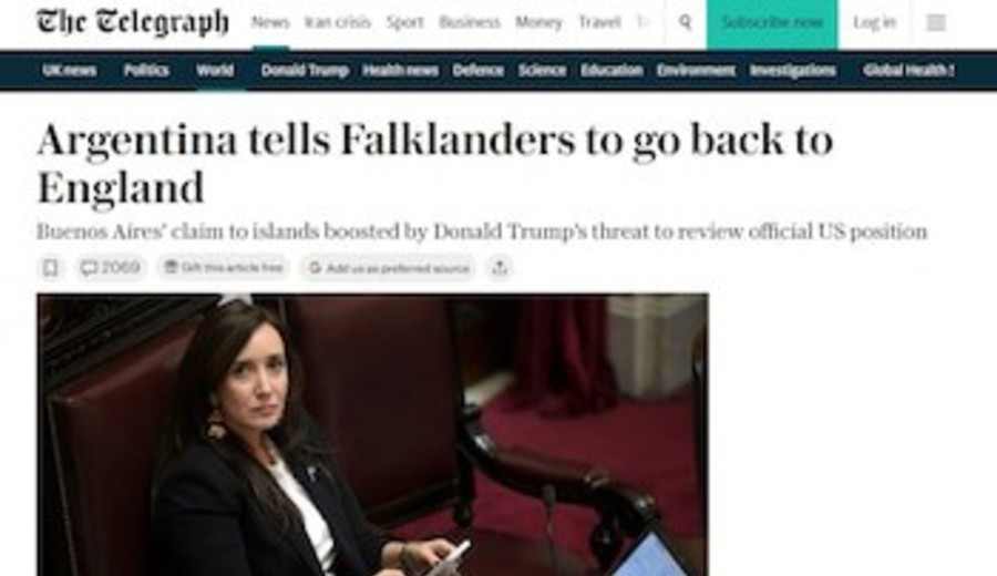 imagen de Medios británicos reflejaron dichos de vice argentina sobre malvineneses en medio de la creciente tensión diplomática
