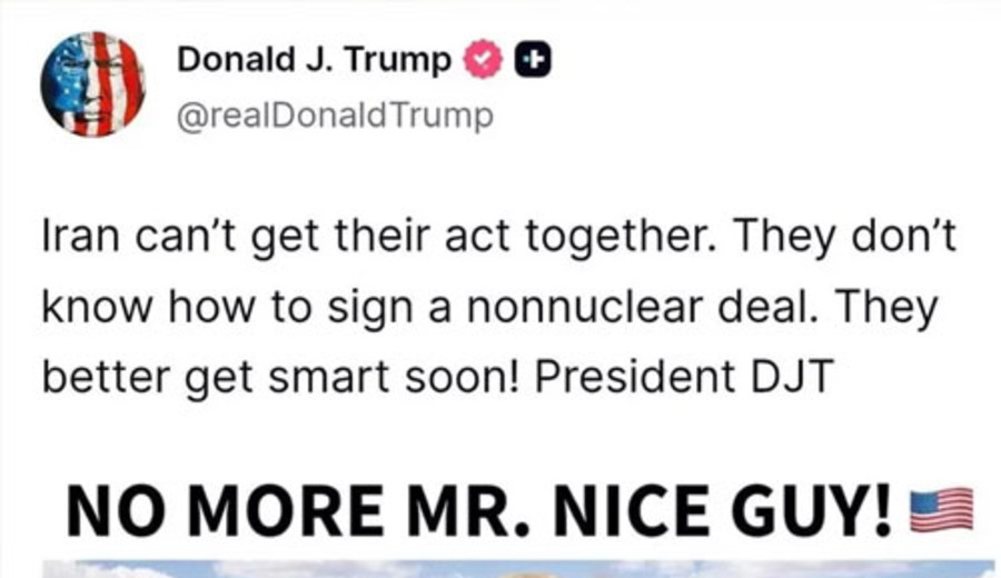 imagen de Irán está "derrotado militarmente" y debe aceptar el acuerdo nuclear, advierte Donald Trump