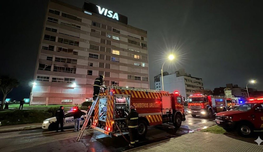 imagen de Incendio en Malvín dejó ocho personas intoxicadas y obligó a evacuar un edificio sobre la rambla