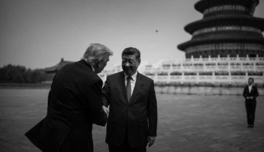 imagen de Valenti en el portal meer.com: "Xi Jinping contra Donald Trump"