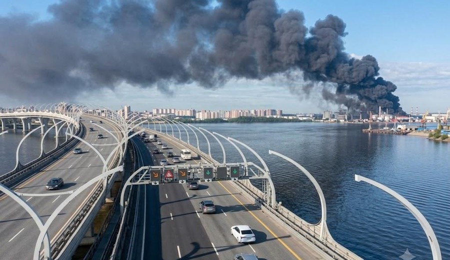 imagen de Drones ucranianos golpean terminal petrolera durante el “Davos ruso”