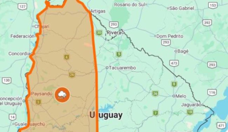 imagen de Inumet: Alerta naranja por "tormentas muy fuertes y severas" para el litoral oeste del país