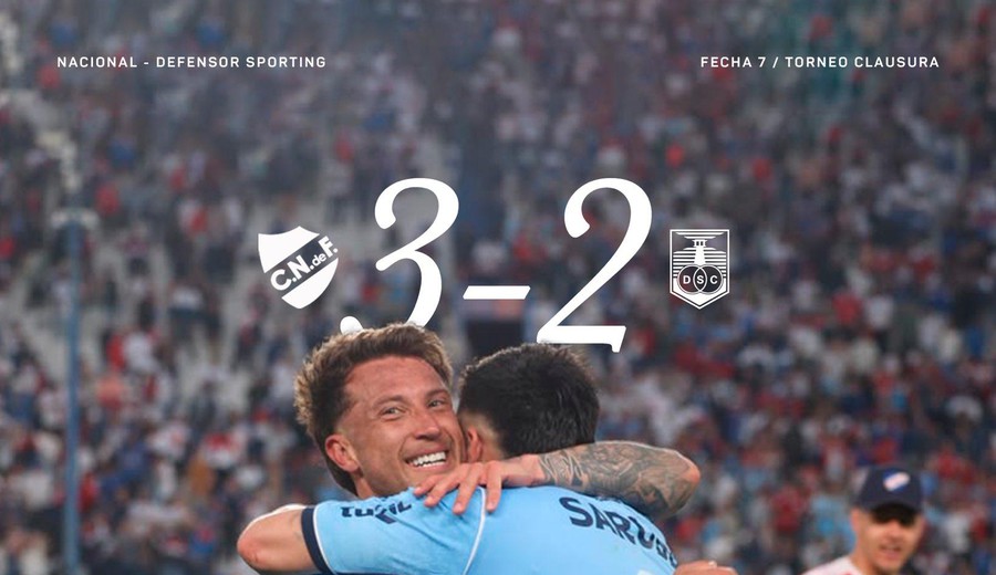 imagen de Nacional perdía 2-0 a los 87' ante Defensor pero en 5 minutos lo remontó y venció 3-2