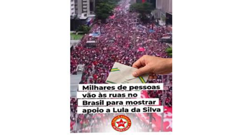 imagen de Cientos de miles de seguidores de Lula desbordan la Avenida Paulista en la "Marcha por la democracia"