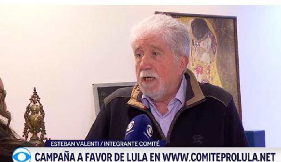 imagen de Valenti en Canal 10: El Comité pro-Lula realiza una "campaña única y excepcional" desde Uruguay
